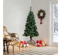 vidaXL Albero di Natale Artificiale ad Angolo con Supporto Verde 150 cm PVC