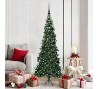 vidaXL Albero di Natale Artificiale Angolare con 300 LED Verde 180 cm