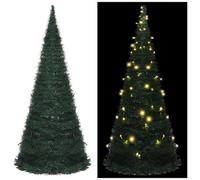 VIDAXL - Albero di Natale Artificiale Apribile Preilluminato Verde 210cm