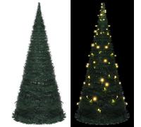 vidaXL Albero di Natale Artificiale Apribile Preilluminato Verde 210cm