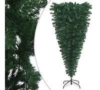 vidaXL Albero di Natale Artificiale Capovolto con Supporto Verde 210 cm PVC
