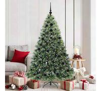 vidaXL Albero di Natale artificiale con 300 LED Verde 180 cm PE e PVC