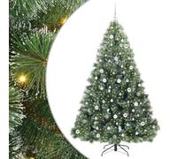 vidaXL Albero di Natale artificiale con 300 LED Verde 210 cm PE e PVC, Decorazione Salotto, Ornameuoto Stagionale a Forma di Cono, Non solo Natale con Luce Bianca Calda