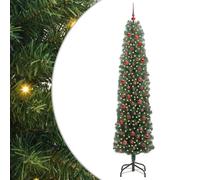 vidaXL Albero di Natale artificiale a forma di cono 240 cm 300 LED Verde Slim