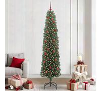 vidaXL Albero di Natale artificiale a forma di cono 240 cm 300 LED Verde Slim