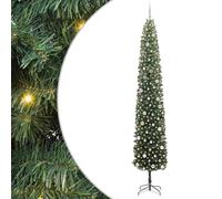 vidaXL Albero di Natale Artificiale con 300 LED Verde 300 cm, Arredamento per Soggiorno, Albero di Natale Artificiale a Forma di Cono, Slim, con Luci LED