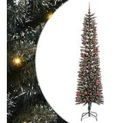 vidaXL Albero di Natale artificiale con 300 LED Verde 58 x 58 x 210 cm, Albero di Natale moderno a cono, decorazione per interni ed esterni, luci LED bianche calde