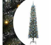vidaXL Albero di Natale artificiale con 300 LED Verde 58 x 58 x 210 cm, Albero di Natale moderno a cono, decorazione per interni ed esterni, luci LED bianche calde