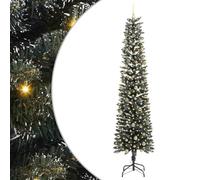 vidaXL Albero di Natale artificiale con 300 LED Verde 58 x 58 x 240 cm, Albero di Natale moderno a cono, decorazione per interni ed esterni, luci LED bianche calde