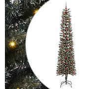 vidaXL Albero di Natale artificiale con 300 LED Verde 58 x 58 x 240 cm, Albero di Natale moderno a cono, decorazione per interni ed esterni, luci LED bianche calde