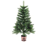 vidaXL Albero di Natale Artificiale con Cesto Folto Realistico 200 Rami Abete Decorazione Natalizia in PE e Plastica Base Acciaio 90 cm Verde