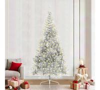 vidaXL Albero di Natale artificiale con luci integrate Argento 240 cm