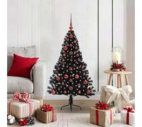 vidaXL Albero di Natale artificiale con luci integrate Nero 120 cm PVC
