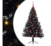 vidaXL Albero di Natale Artificiale con luci Integrate Nero 150 cm PVC, Albero di Natale Moderno a Forma di Cono, Illuminazione Festiva USB, Display LED, Decorazione Stagionale per Soggiorno e Giardi