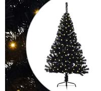 vidaXL Albero di Natale Artificiale con luci Integrate Nero 150 cm PVC, Albero di Natale Moderno a Forma di Cono, Illuminazione Festiva USB, Display LED, Decorazione Stagionale per Soggiorno e Giardi