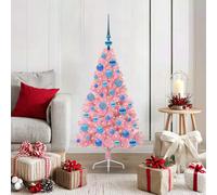 vidaXL Albero di Natale artificiale con luci integrate Rosa 120 cm PVC