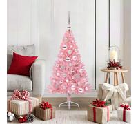 vidaXL Albero di Natale artificiale con luci integrate Rosa 120 cm PVC
