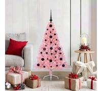vidaXL Albero di Natale artificiale con luci integrate Rosa 120 cm PVC