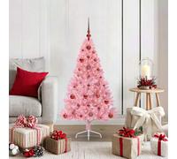 vidaXL Albero di Natale artificiale con luci integrate Rosa 120 cm PVC