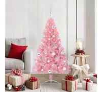 vidaXL Albero di Natale artificiale con luci integrate Rosa 150 cm PVC
