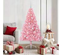 vidaXL Albero di Natale artificiale con luci integrate Rosa 150 cm PVC