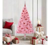 vidaXL Albero di Natale artificiale con luci integrate Rosa 150 cm PVC