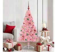 vidaXL Albero di Natale artificiale con luci integrate Rosa 150 cm PVC