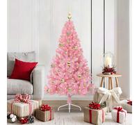 vidaXL Albero di Natale artificiale con luci integrate Rosa 150 cm PVC