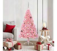 vidaXL Albero di Natale artificiale con luci integrate Rosa 150 cm PVC