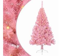 vidaXL Albero di Natale artificiale preilluminato Rosa 150 cm PVC, Albero di Natale Moderno a Forma di Cono, Illuminazione Festiva USB, Display LED, Decorazione Stagionale per Soggiorno e Giardino