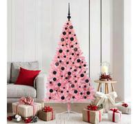 vidaXL Albero di Natale artificiale con luci integrate Rosa 180 cm PVC