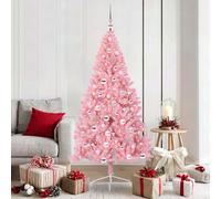 vidaXL Albero di Natale artificiale con luci integrate Rosa 180 cm PVC