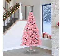 vidaXL Albero di Natale artificiale con luci integrate Rosa 240 cm PVC