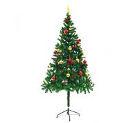 VidaXL Albero di Natale Artificiale con Palline e Luci LED 180 cm Verde