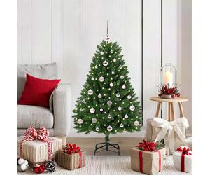 vidaXL Albero di Natale artificiale con puntale e palline 120 cm
