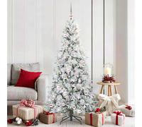 vidaXL Albero di Natale Artificiale con Rami Pieghevoli Bianco 180 cm