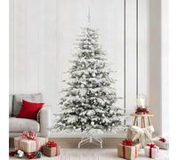 vidaXL Albero di Natale Artificiale con Rami Pieghevoli Bianco 210 cm