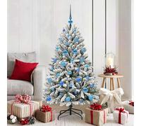vidaXL Albero di Natale Artificiale con Rami Pieghevoli Verde e Bianco