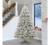 vidaXL Albero di Natale Artificiale con Rami Pieghevoli Verde e Bianco