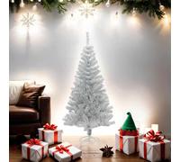 vidaXL Albero di Natale con Supporto Decorazione Natalizia Addobbi Feste Abete Pino Sintetico Festoni Ornamenti Pianta Artificiale Argento 150 cm Pet