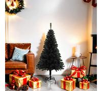 vidaXL Albero di Natale Artificiale con Supporto Nero Decorazioni Natalizie Illuminazione Addobbi Feste FESTIVITÀ Invernali 120 cm in PVC