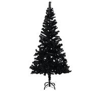vidaXL Albero di Natale Artificiale con Supporto Nero Decorazioni Natalizie Illuminazione Addobbi Feste FESTIVITÀ Invernali 120 cm in PVC