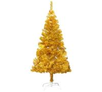 VIDAXL - Albero di Natale Artificiale con Supporto Oro 120 cm PET
