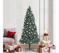 vidaXL Albero di Natale artificiale illuminato con set di palline PET