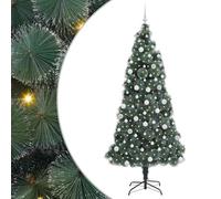 vidaXL Albero di Natale artificiale illuminato con set di palline, Soggiorno, Albero Moderno a Forma Conica, Illuminazione Integrata, Decorazione Natalizia Interna, Decorazioni Festive, Ornamenti LED
