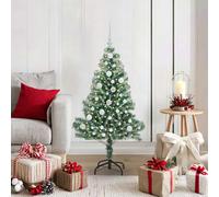 vidaXL Albero di Natale Artificiale Imbiancato con Luci LED 120 cm