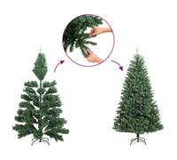 vidaXL Albero di Natale Artificiale Incernierato con Base Bianco 210cm