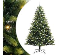 vidaXL Albero di Natale Artificiale Pieghevole 300 LEDs Verde 240 cm, Albero di Natale moderno a LED per il soggiorno, decorazioni festive, alberi artificiali per l'inverno
