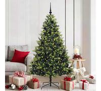 vidaXL Albero di Natale Artificiale Pieghevole con 300 LED 180 cm