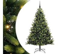 vidaXL Albero di Natale Artificiale Pieghevole con 300 LED 180 cm, Albero di Natale moderno a LED per il soggiorno, decorazioni festive, alberi artificiali per l'inverno